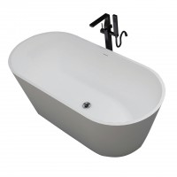 Modern design artificial marble free stand soaker bath,custom poly stone resin composite tub