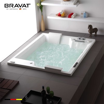 Acrylic square drop-in bathtub optional whirlpool bath tubs and showers B25823DW-8W